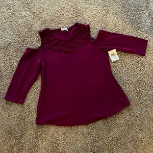 NWT Retrology Ladies Cold Shoulder Top